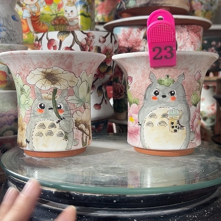 肖****景德镇手绘花盆满38包邮