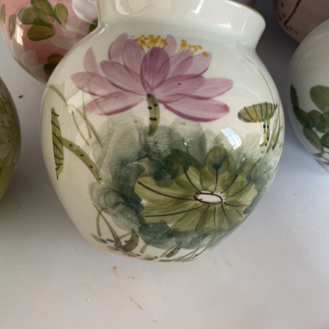 陶摆件景德镇手绘花瓶的