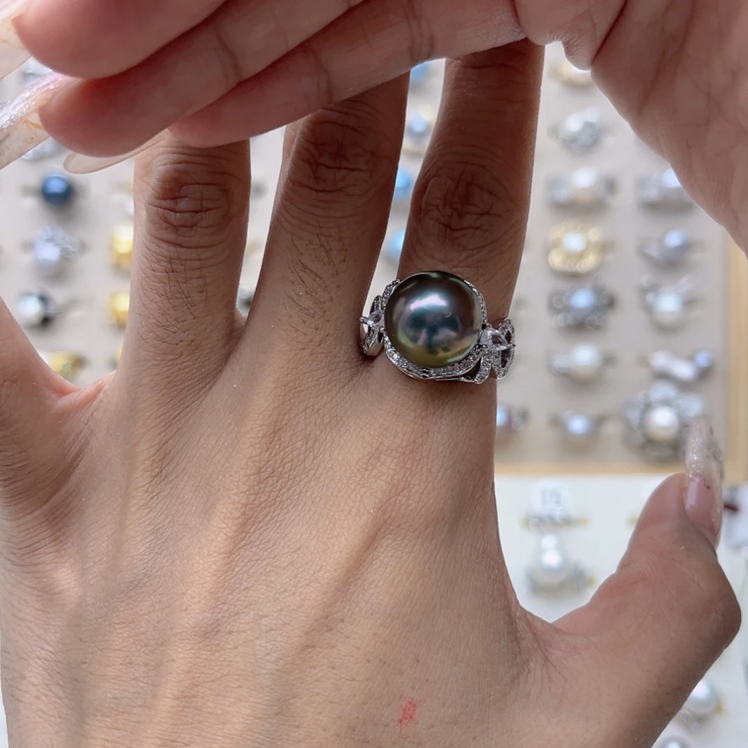 W***。戒指淡水珍珠合金