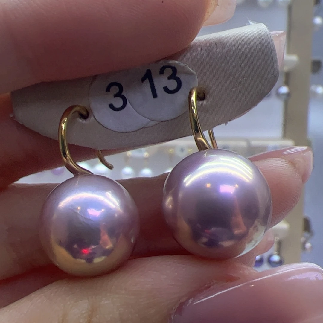 淡水珍珠耳饰18K金镶嵌