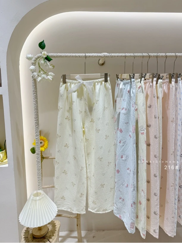 DANAISI｜宽松格子宅宅裤棉质春夏轻薄透气舒适