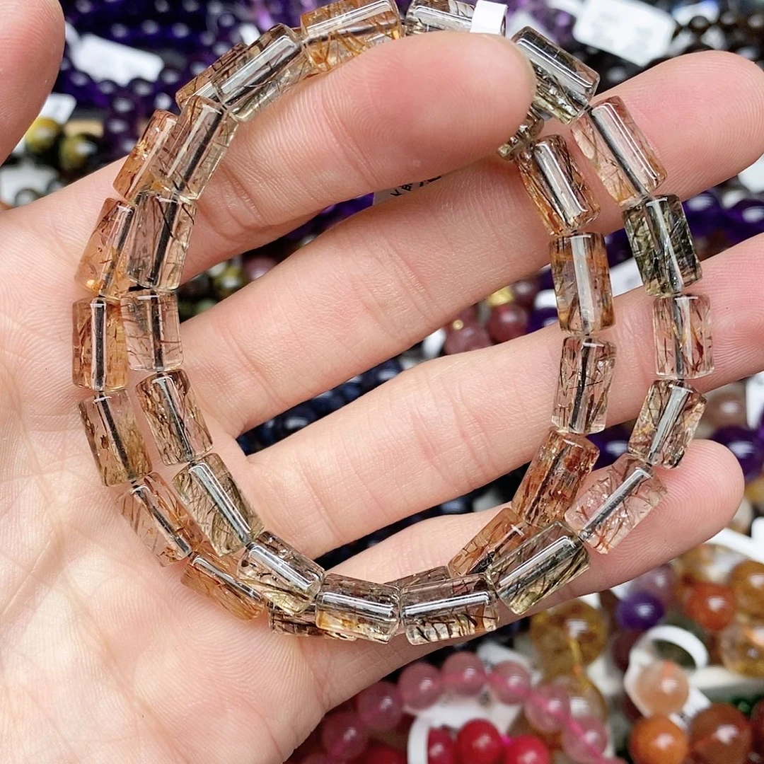 水晶手链未镶嵌30黑金超七桶珠