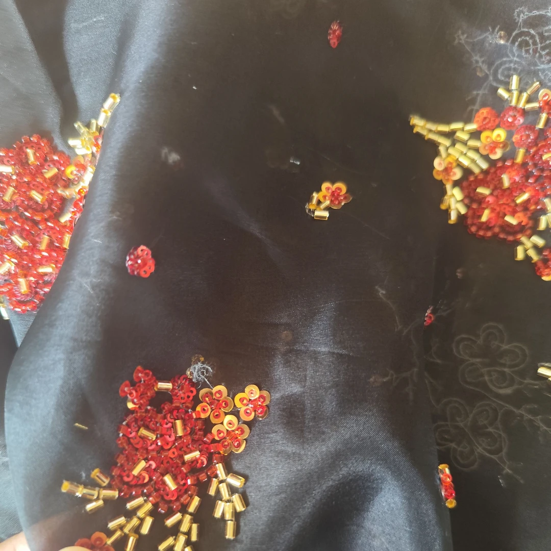 黑色欧根纱100%底胚桑蚕丝高端丝绸面料开裁后不支持退换