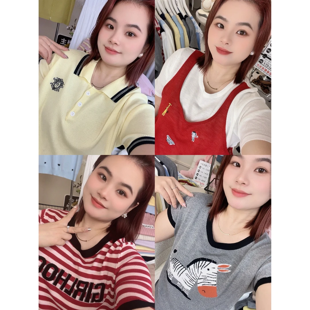 （01~999）大码工厂青仓集合链接#胖mm新款设计感T恤女