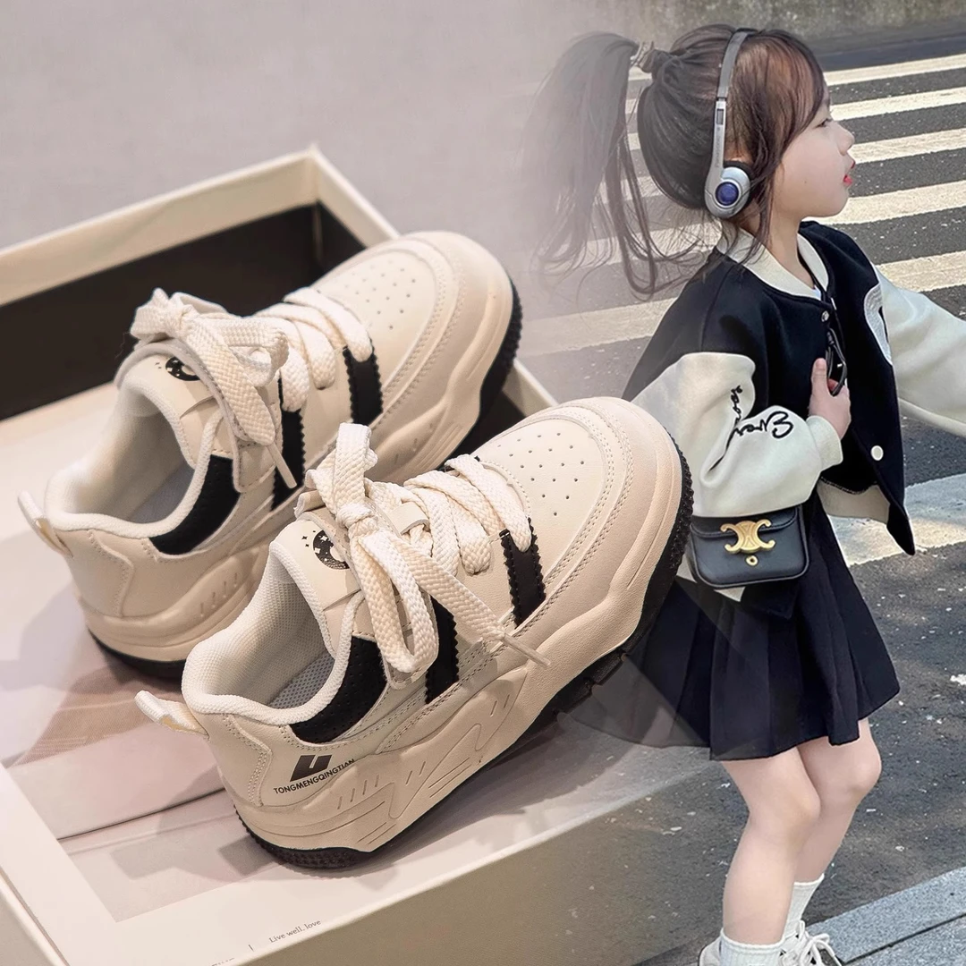 ABC女童板鞋2025春季新款儿童鞋女宝中大童运动鞋秋款休闲跑步鞋