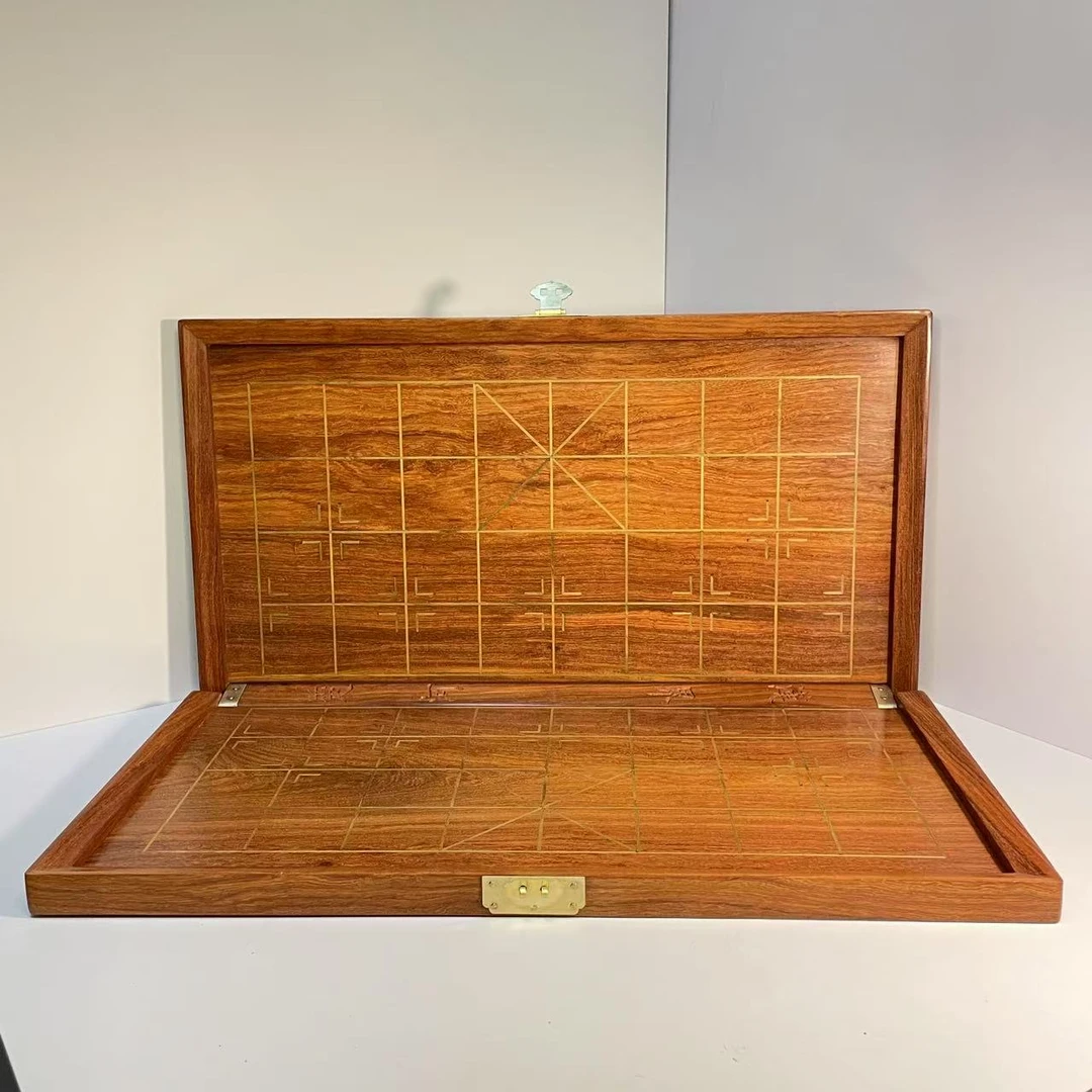 【高端中国象棋】红檀木棋盘金丝楠木镶嵌