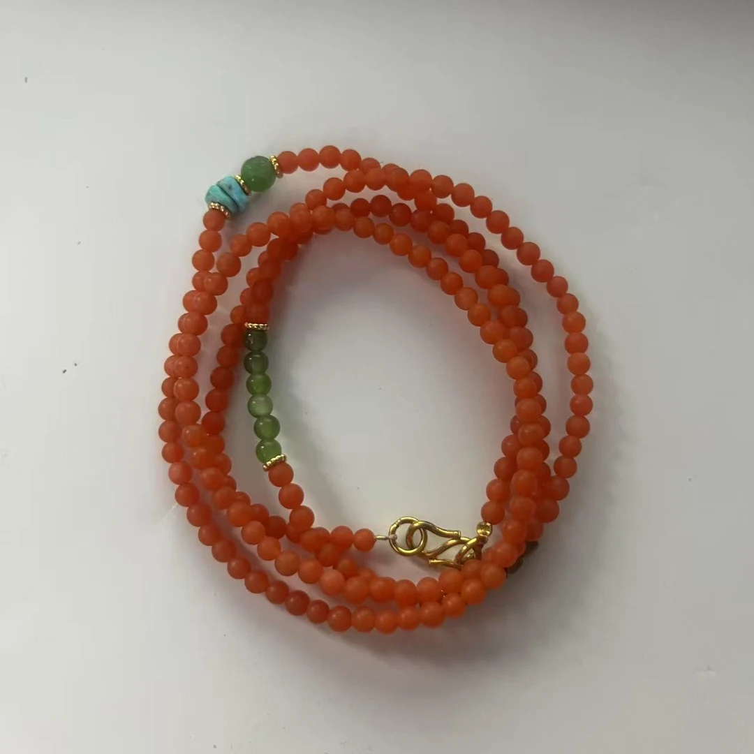 天然南红万能链长链设计款轻奢珠宝3mm