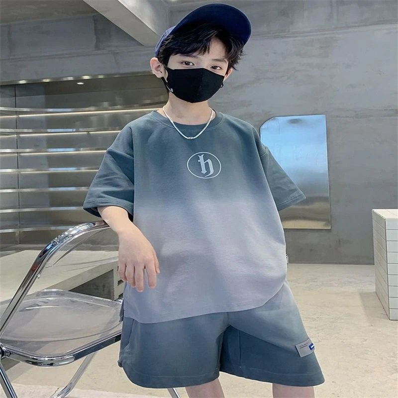 男孩套装夏季国风帅气洋气炸街夏装休闲潮流时尚男中国风常规薄款