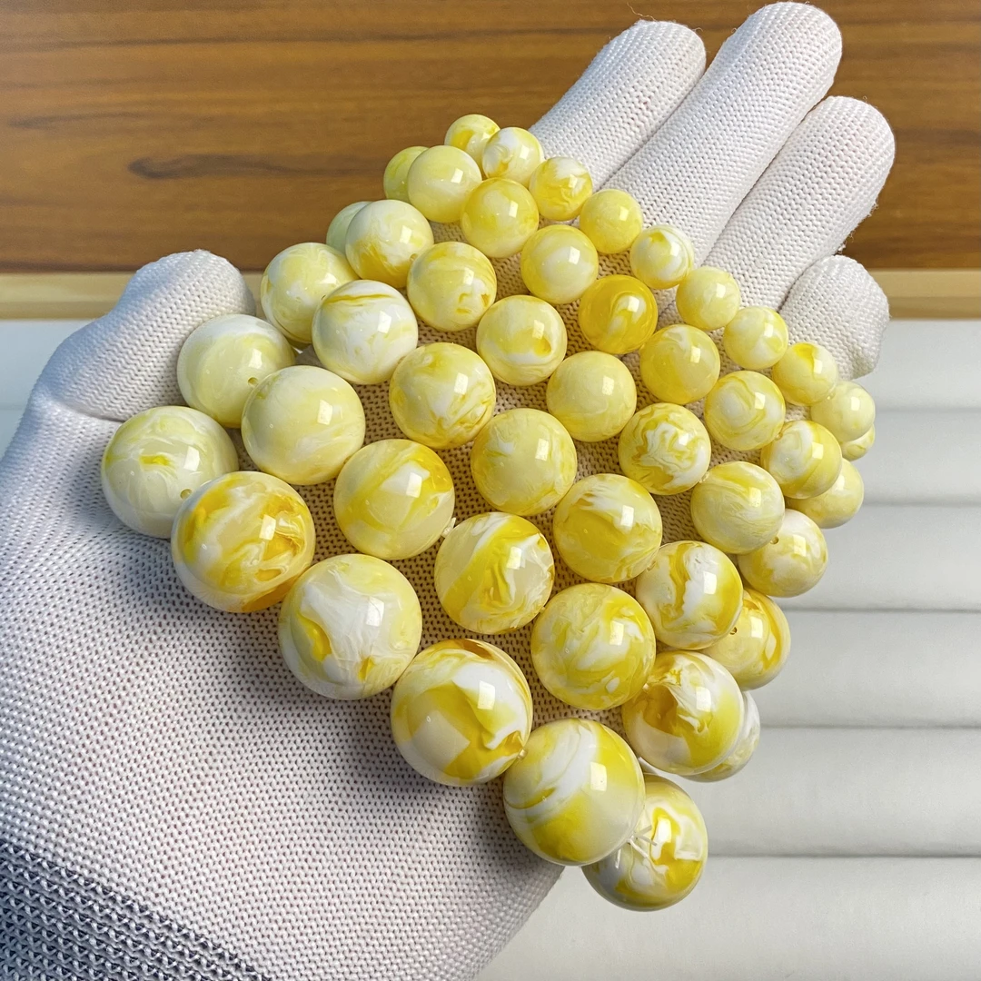 【二代优选】瓷白金花圆珠手串手链单圈