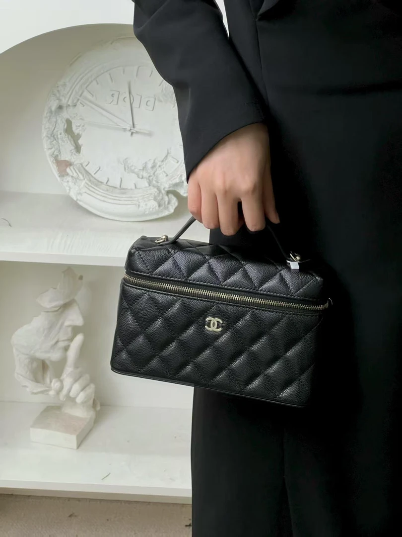 未使用 Chanel/香奈儿 lp饭盒黑金荔枝皮/全新/优选