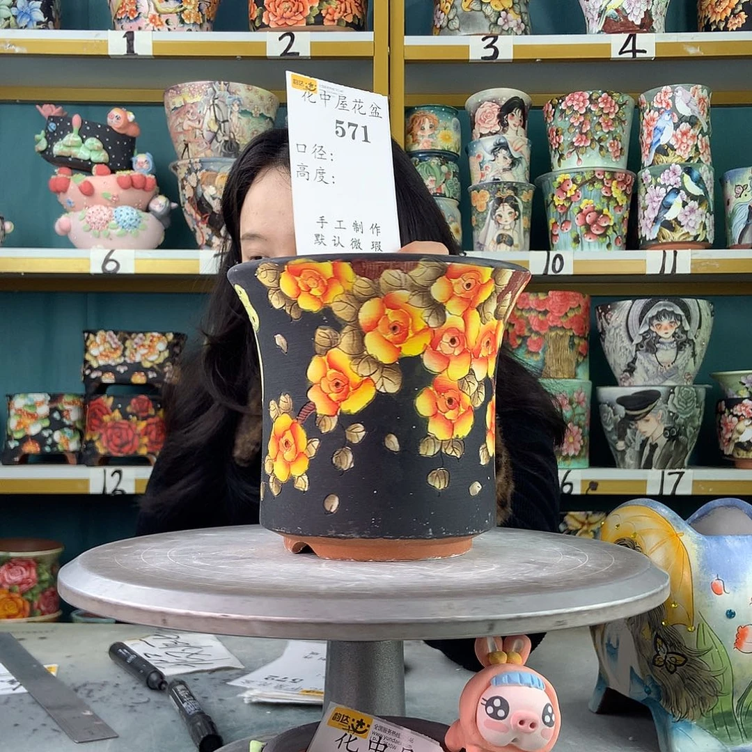 陶景德镇手工花盆571