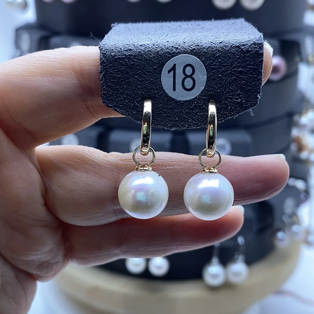 淡水珍珠耳饰银S925镶嵌s***y