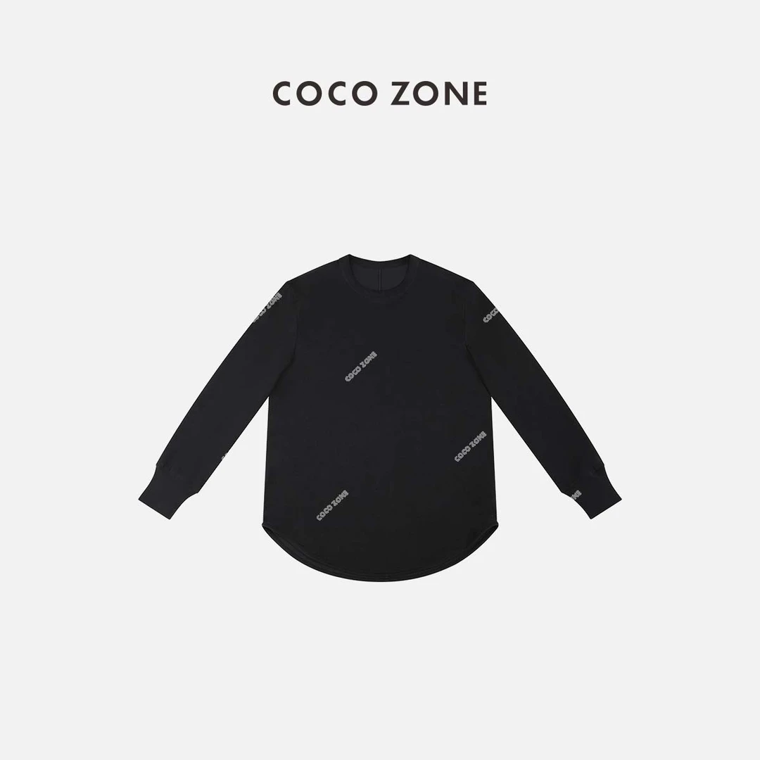 COCO ZONE 刘一一 长袖大版T恤后中破缝拼接长袖上衣CD1A0267
