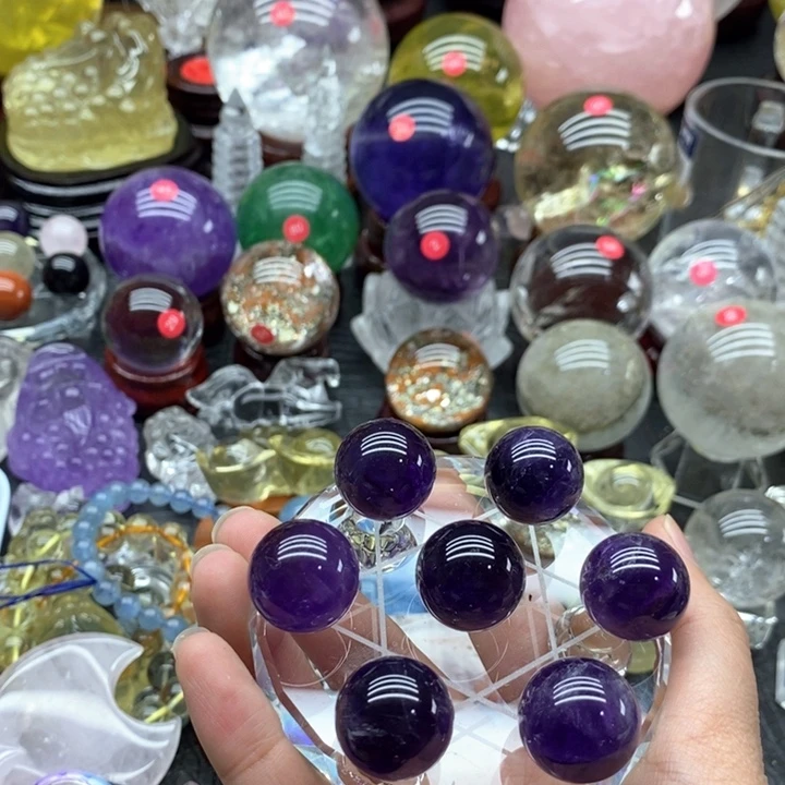 石材天然紫水晶七星阵