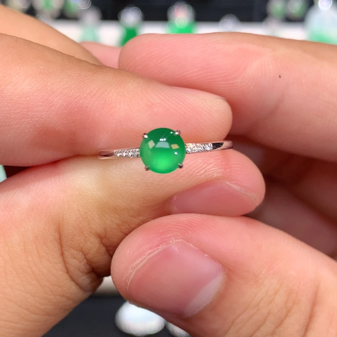 翡翠戒指18K金镶嵌（收到货48小时鉴赏期）