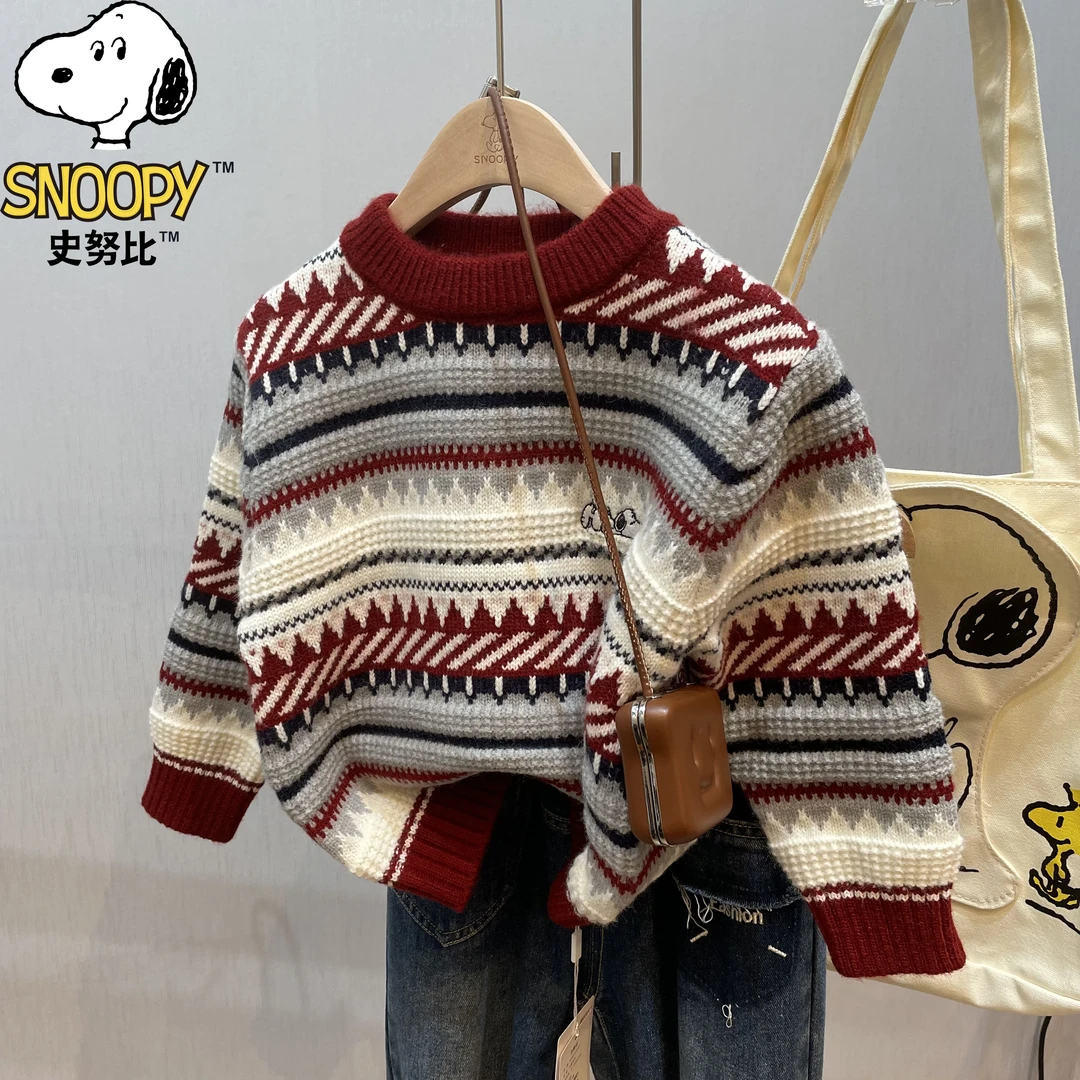 Snoopy/史努比2024秋冬新款儿童男童毛衣男孩针织衫