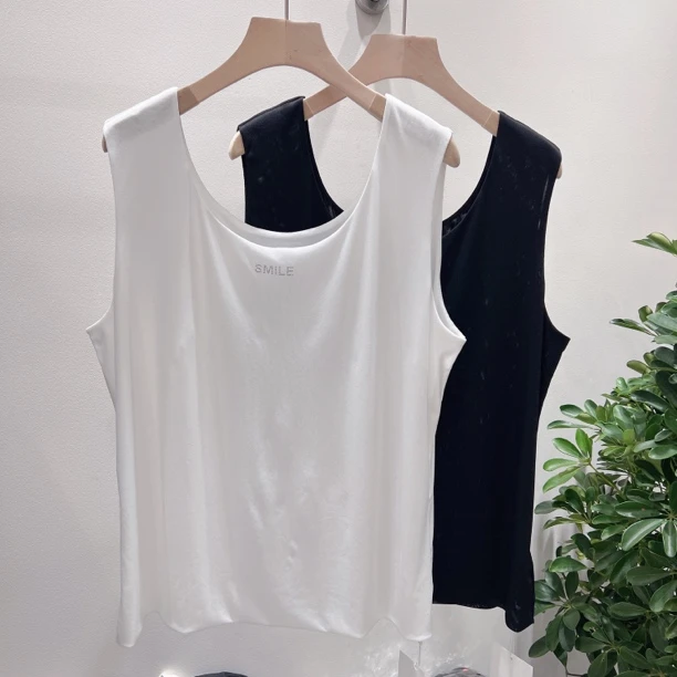 大码圆领显瘦网纱背心