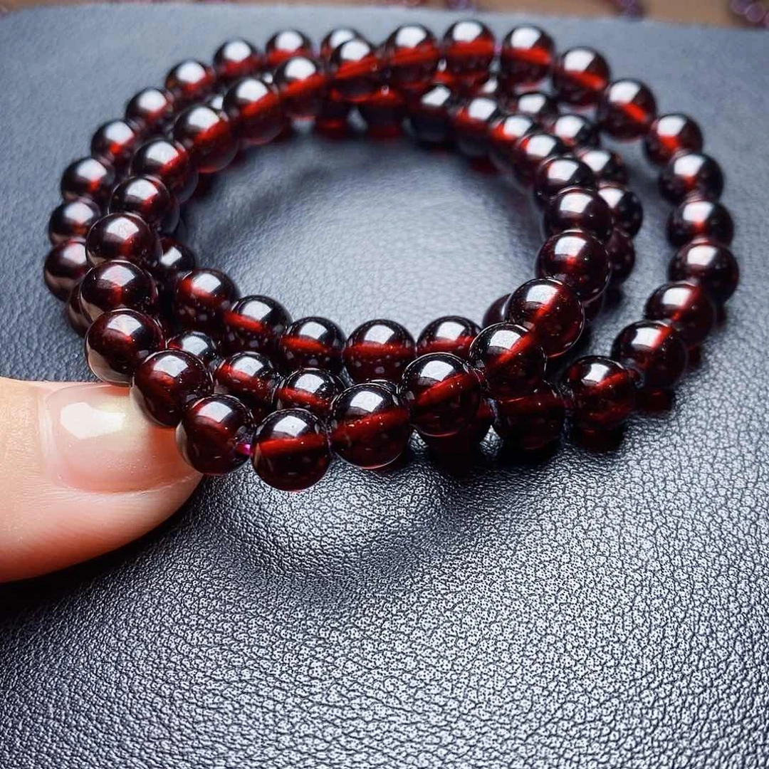 未镶嵌手链石榴石7 3圈福利