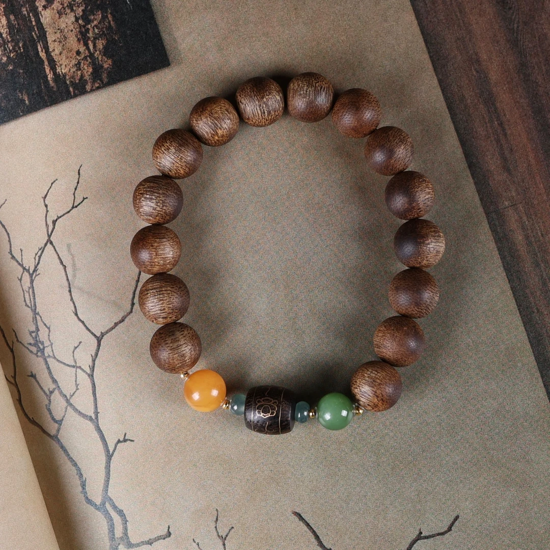 揽香集 沉香【揽香集】-沉水越南芽庄玉化老白棋1.0单圈金标款