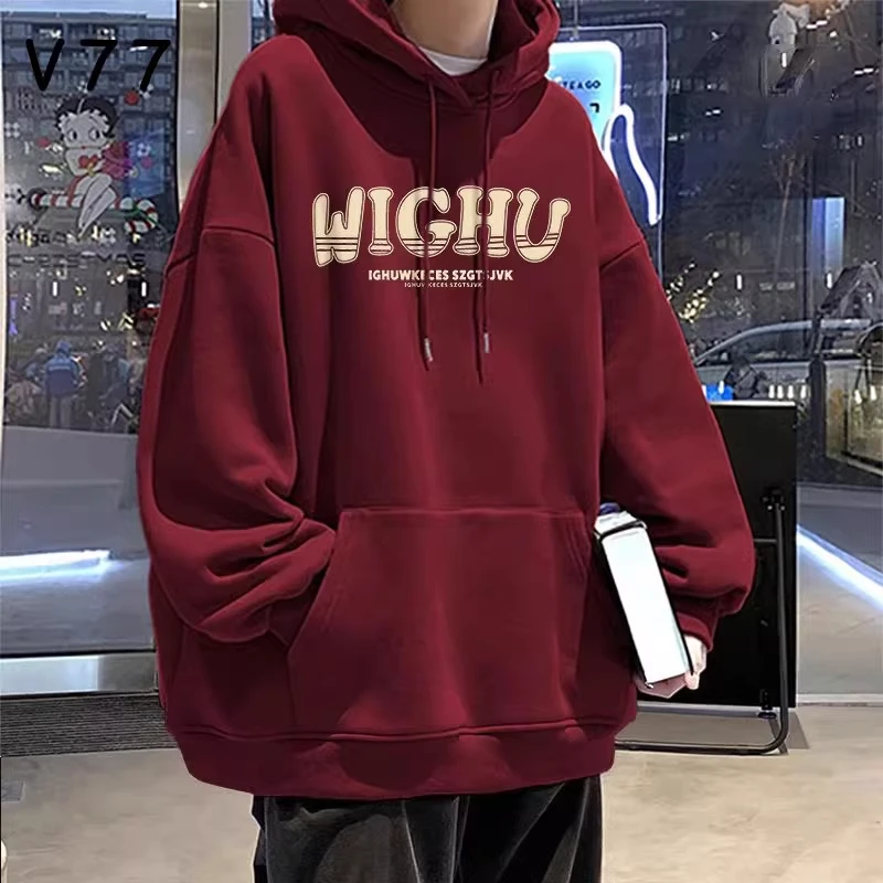 凯颂加大码300斤美式复古青少年休闲卫衣男女秋冬宽松百搭情侣装