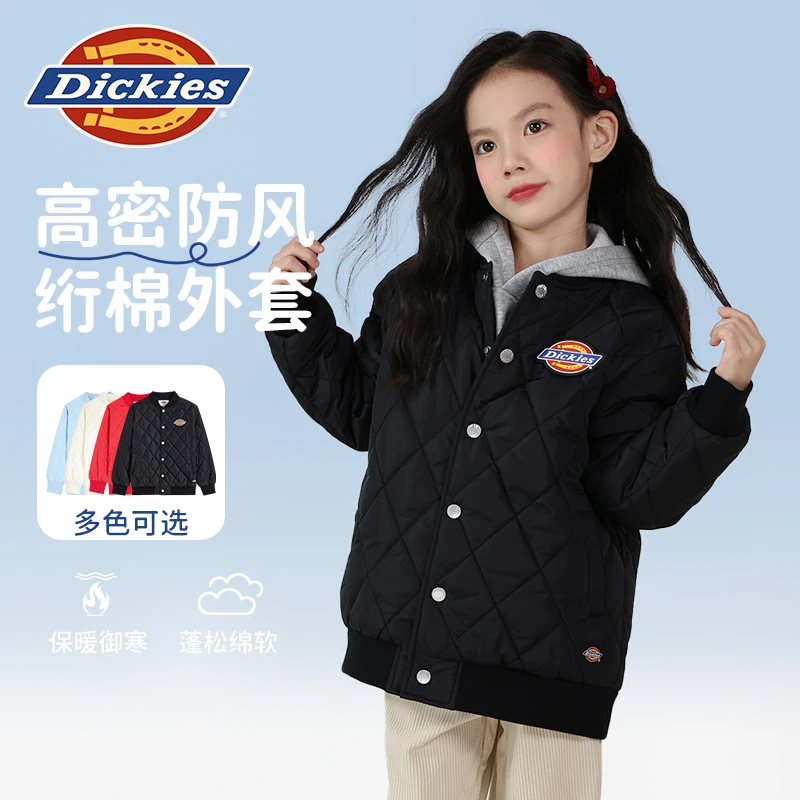 Dickies儿童棉服绗棉外套休闲保暖女童男童秋冬衣服反季时尚冬季