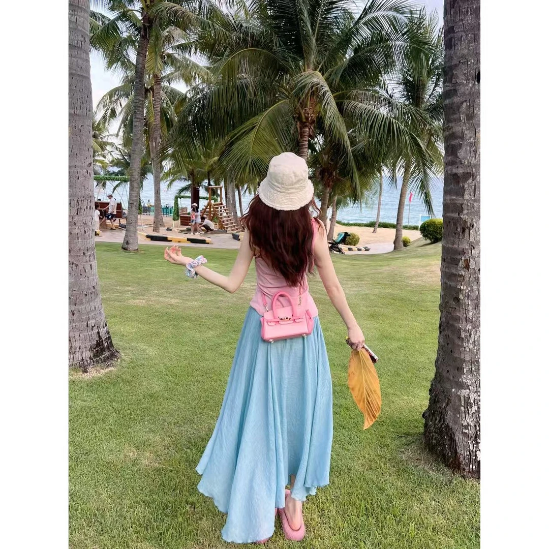 Apear♥画染折梦~韩系夏季小众文艺宽松显瘦高级感长裙