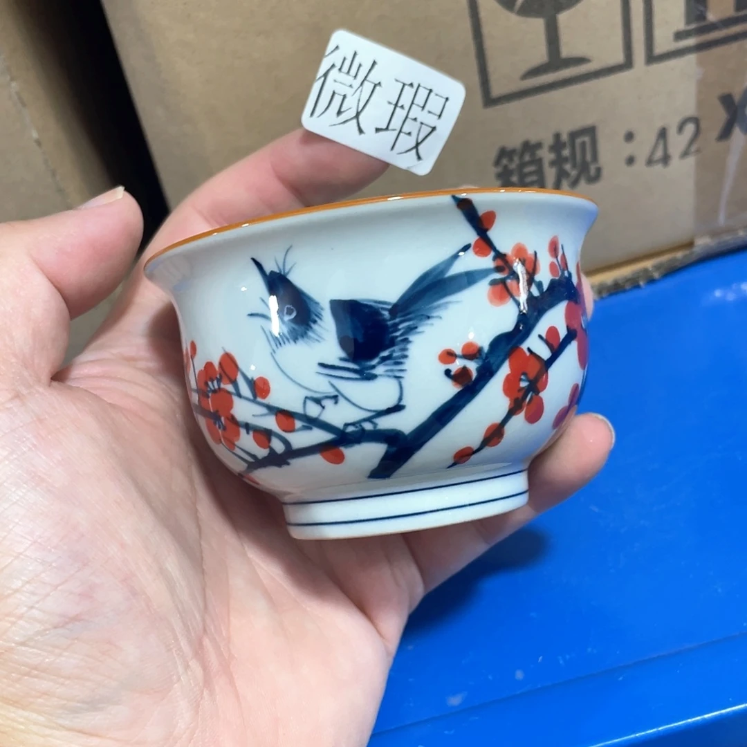 釉下手绘茶具微瑕