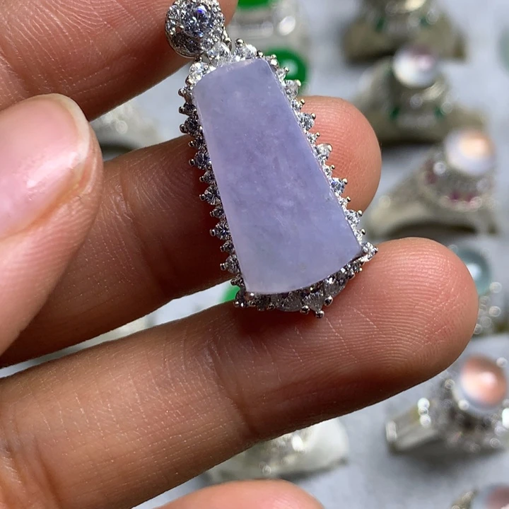 翡翠未镶嵌戒指20*10*2.4冰紫无事牌