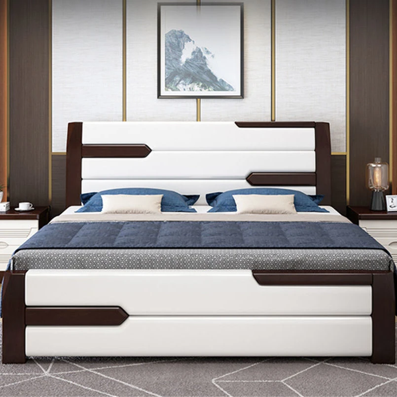 实木床双人床成人1.8米婚床主卧床现代简约1.5米床小户型储物床