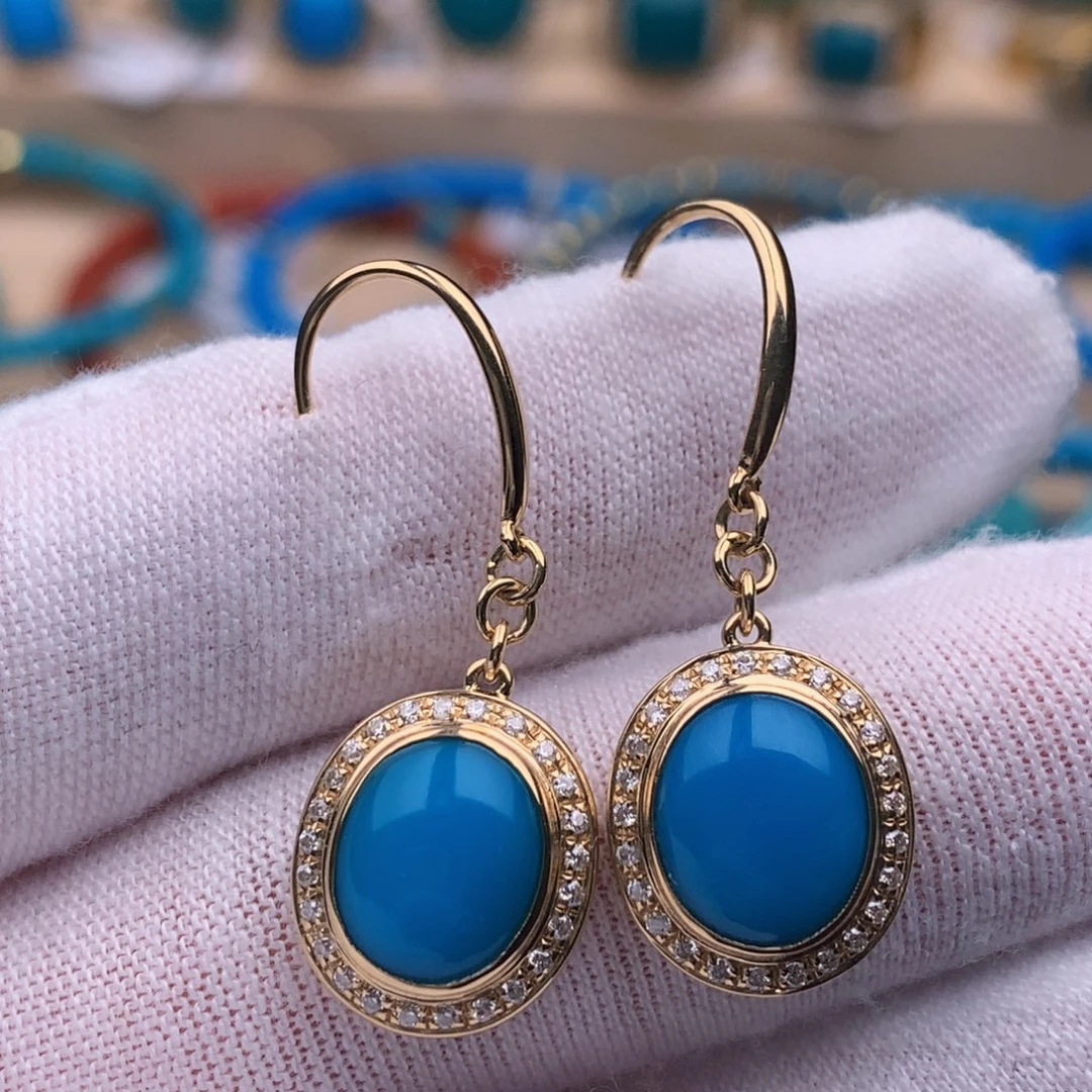 绿松石18K金镶嵌珠宝奇石