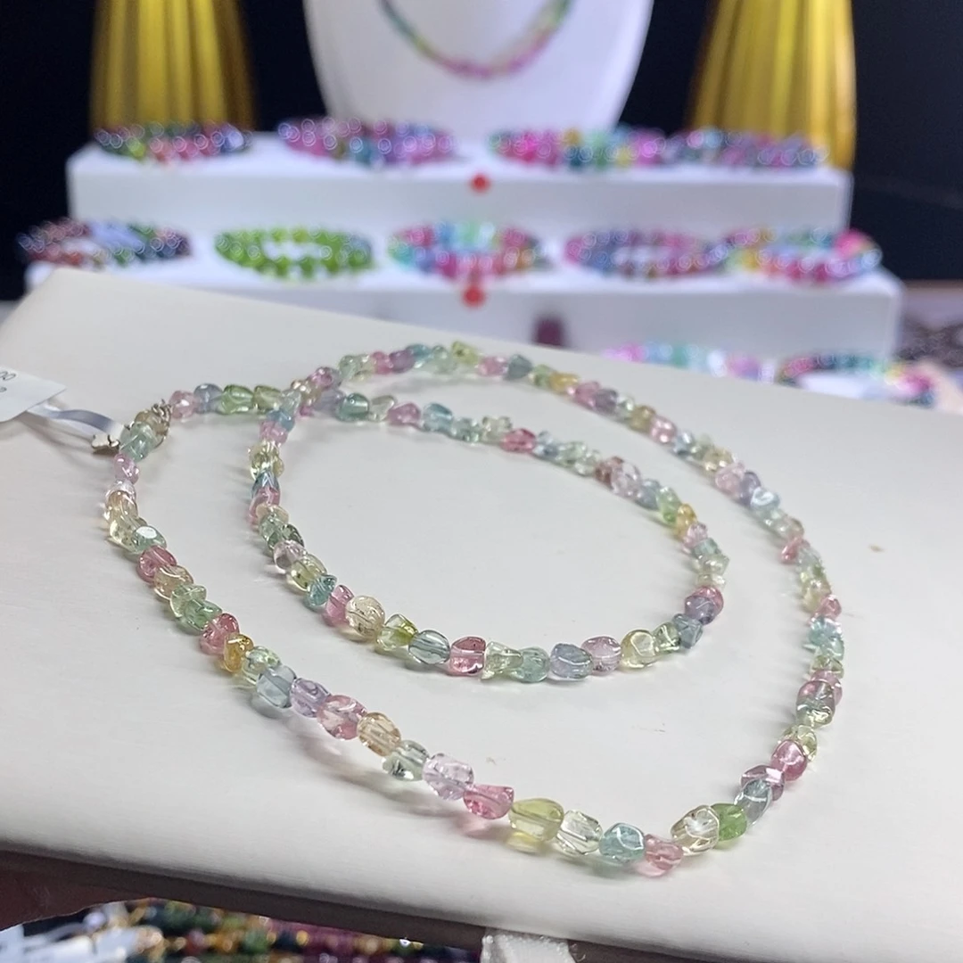 未镶嵌手链碧玺糖豆锁骨链