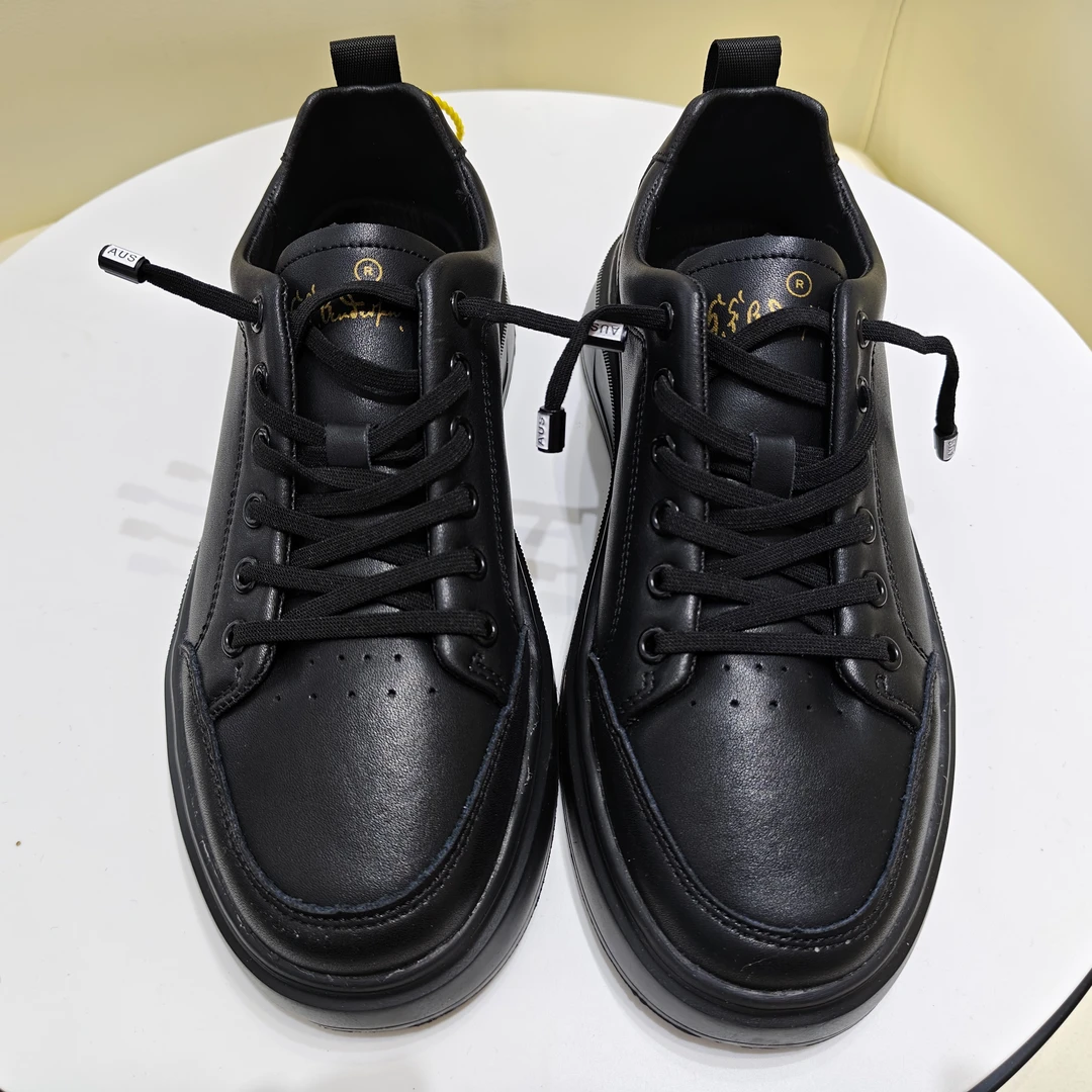 商务低帮休闲透气防滑车缝线套筒单鞋平跟休闲皮鞋