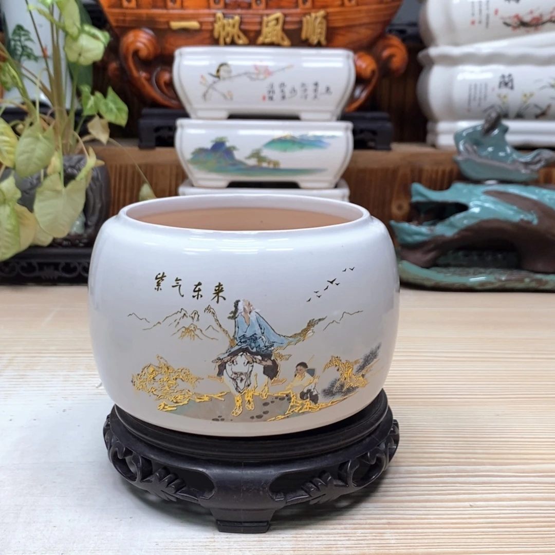 紫砂花盆陶瓷艺术花盆陶瓷