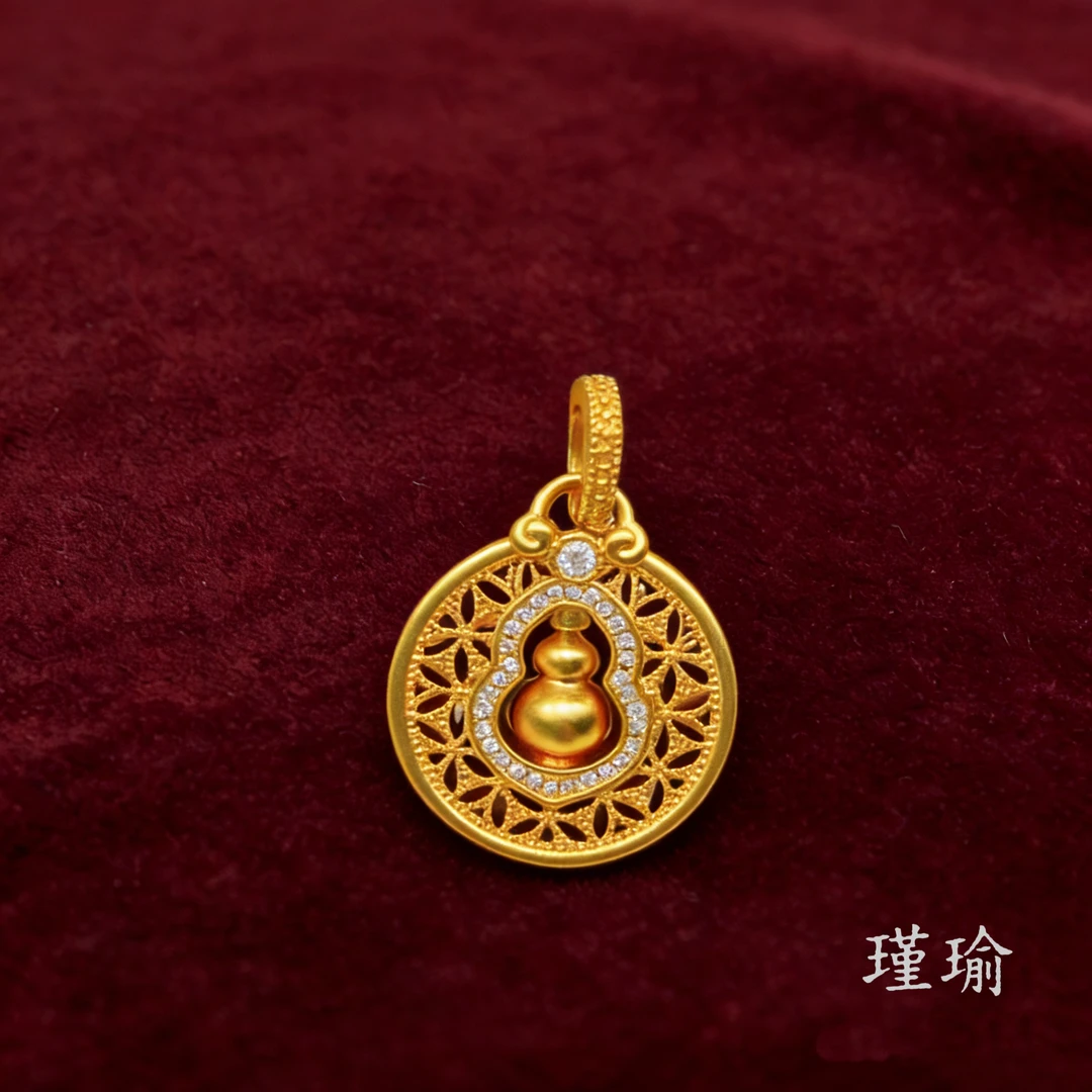 吊坠 爆款K561经典黄色镂空罗盘葫芦多样性发货48087