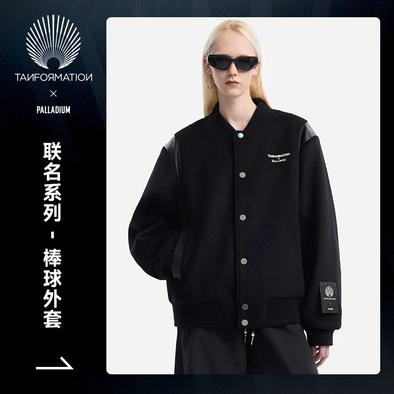 TANFORMATION X PALLADIUM联名简约珍珠棒球外套1011172