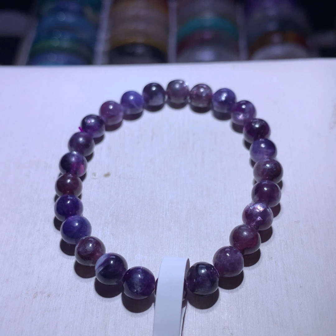 手串银S925镶嵌水晶葡萄紫祖母7.3m