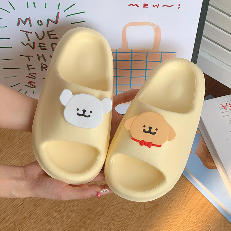 踩屎感eva拖鞋女夏外穿可爱线条小狗居家防滑防臭室内凉拖鞋 假日