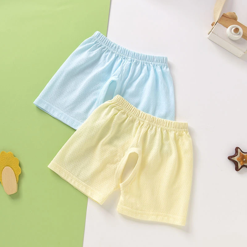 【2件装】婴儿短裤夏季薄款纯棉男女宝宝开档透气吸汗宽松居家百搭
