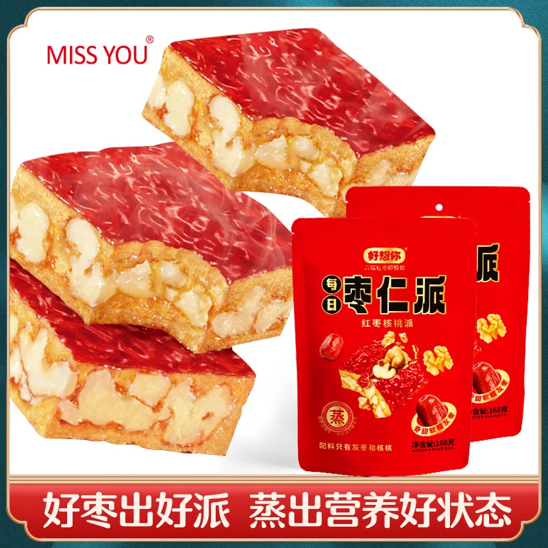【主播推荐】好想你MISSYOU枣仁派核桃夹心枣168g/袋*6袋大颗清甜