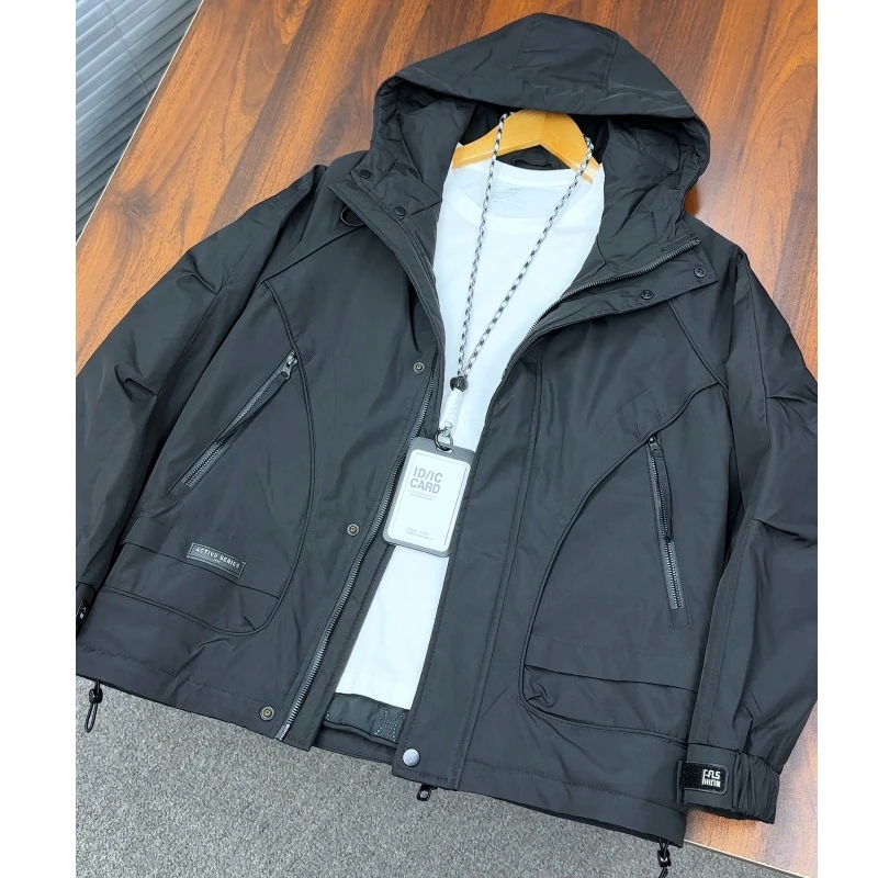 【高品质】2025新款男士外套加棉加厚保暖舒适连帽工装青年夹克男