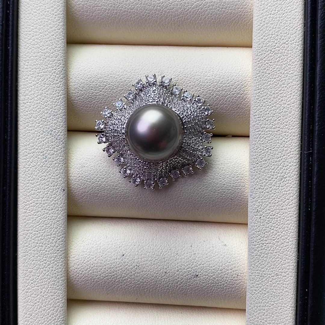 海水珍珠戒指银S925镶嵌