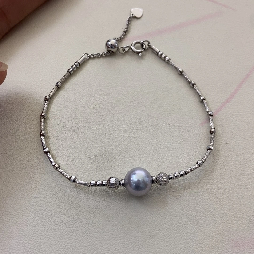 银S925镶嵌手链海水珍珠