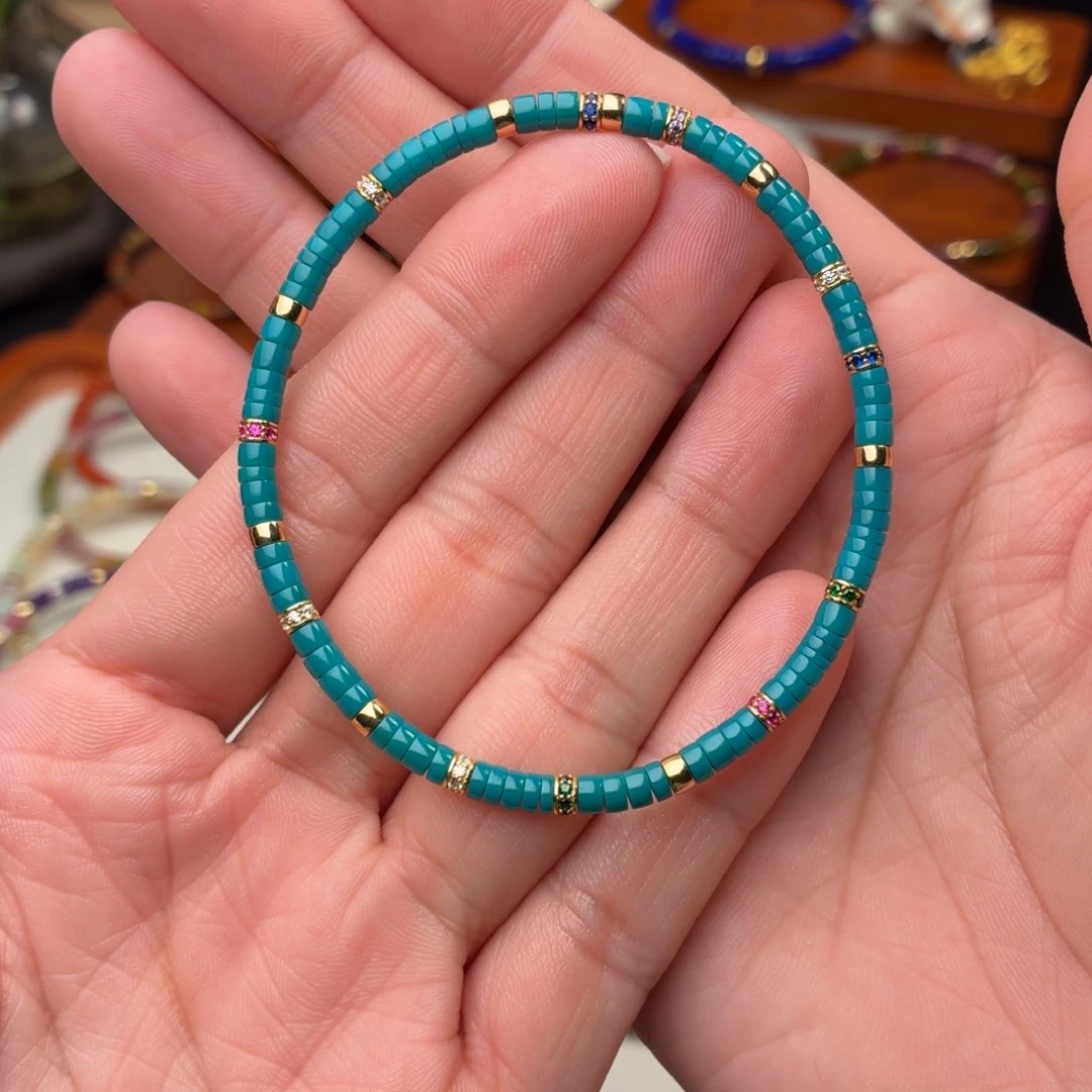 绿松石未镶嵌手链男女