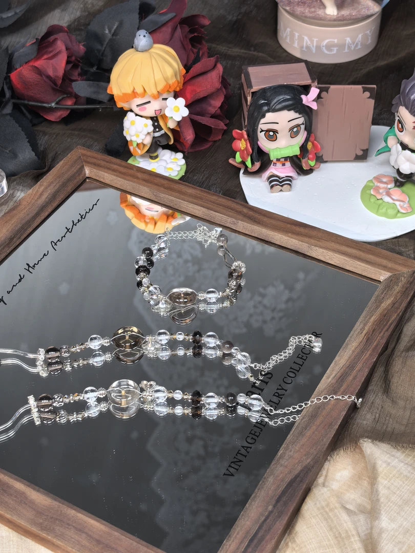 【Secret3分】天然白水晶茶晶平安扣手链