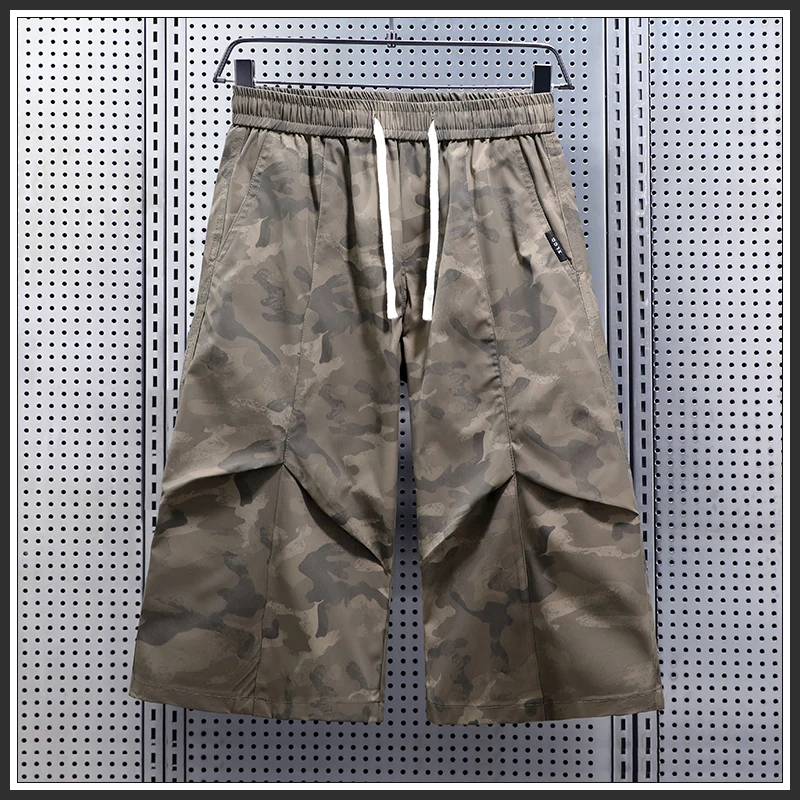 夏季薄款休闲七分裤男2025新款潮流宽松百搭透气直筒长裤子男