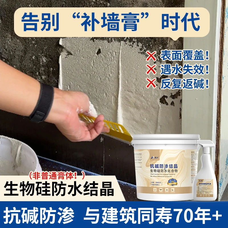 水泥墙面返碱发霉受潮封闭防水涂料卫生间背水面专用防水修补涂料