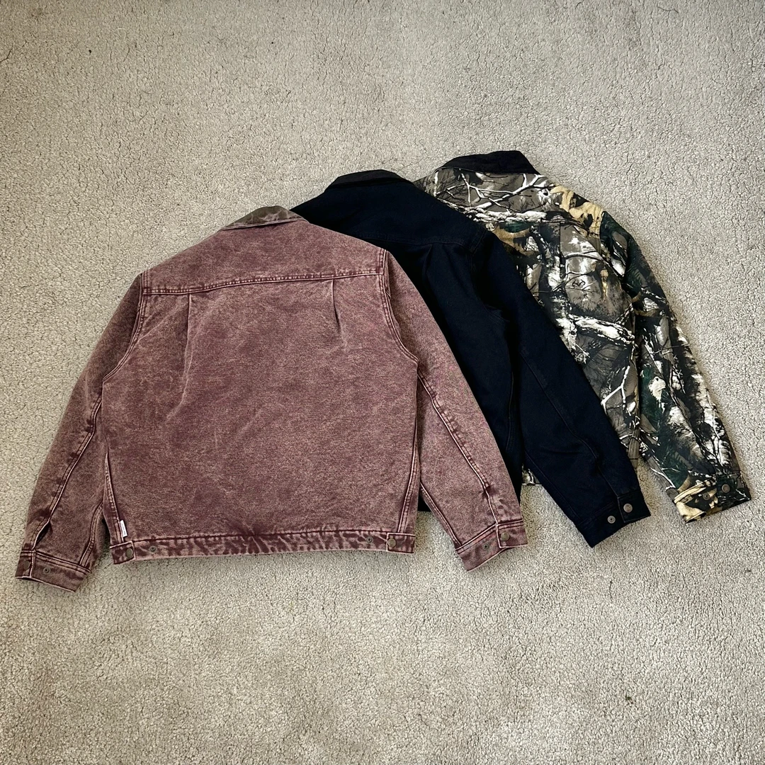 Ben D@v 本家 高克重灯芯绒翻领古色水洗重磅外套复古工装夹克