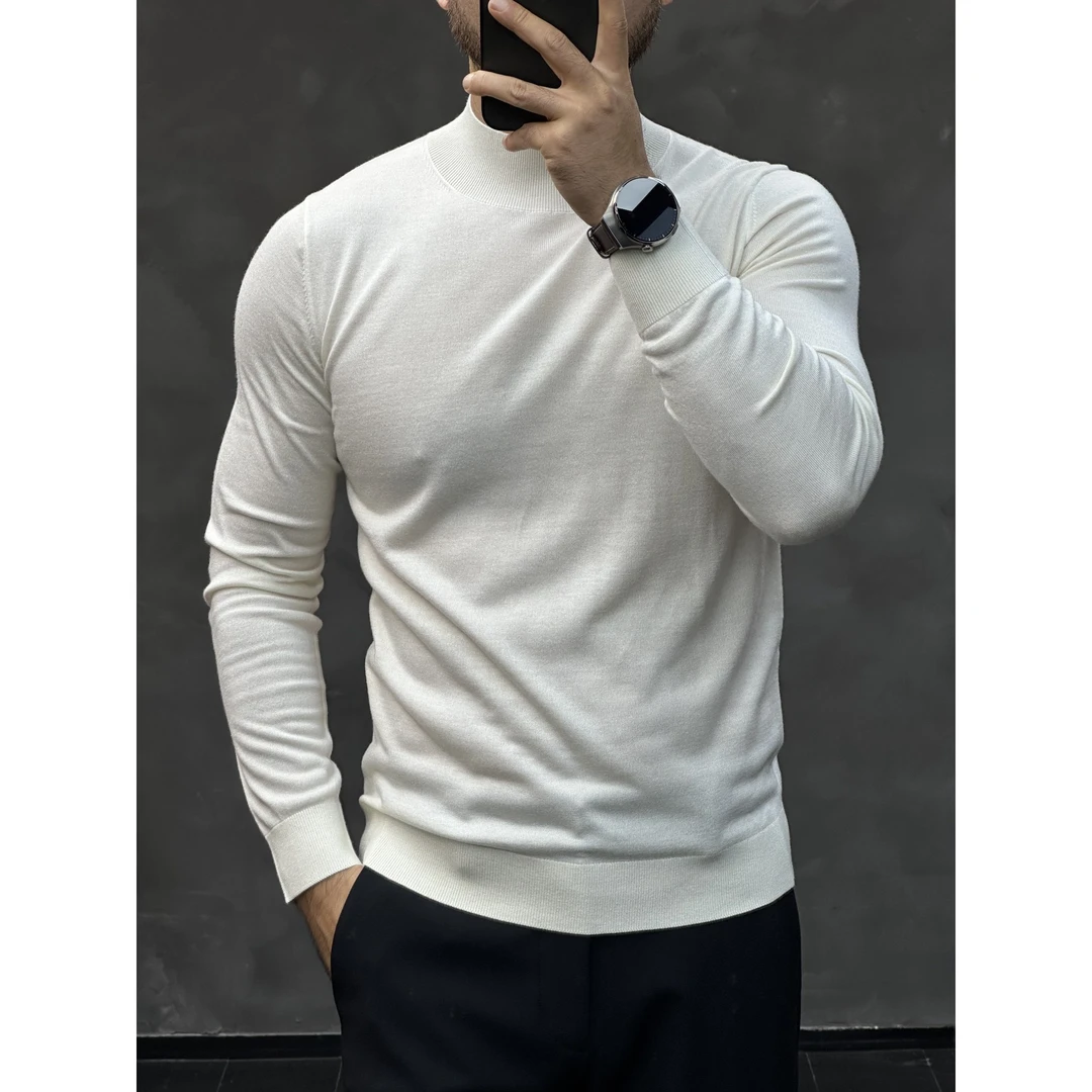男士圆领针织衫纯色罗纹小高领舒适打底 XC60