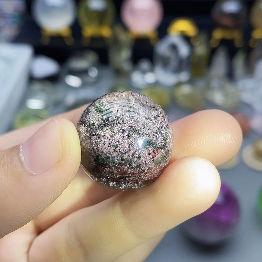 未镶嵌珠宝半成品水晶天然紫幽灵23.7mm