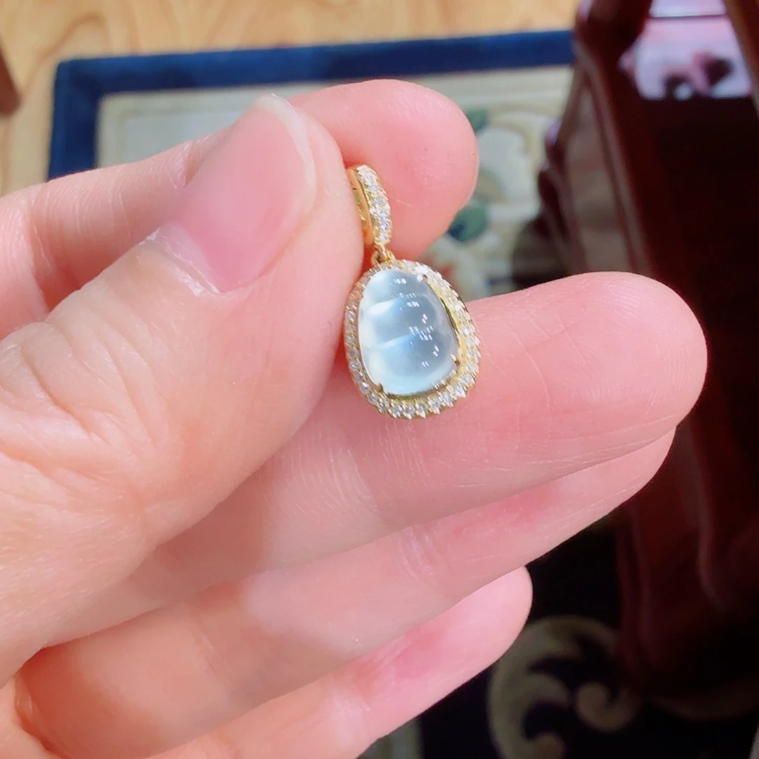 翡翠18K金镶嵌吊坠(不含链)吊坠